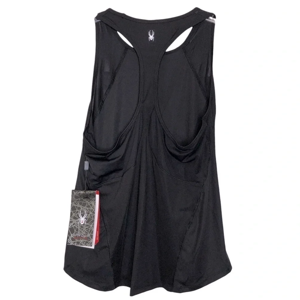 NWT SPYDER ACTIVE Style# SP309 Black Moisture Wicking Racerback Tank Top Size XL - Picture 2 of 7